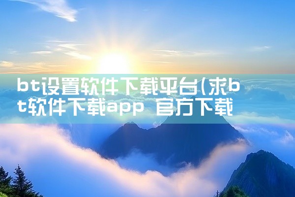 bt设置软件下载平台