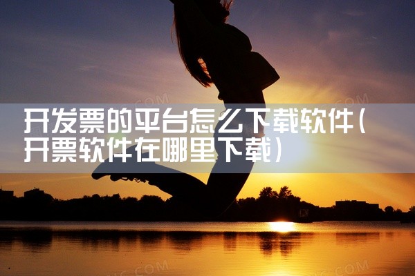 开发票的平台怎么下载软件