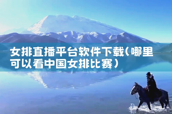 女排直播平台软件下载